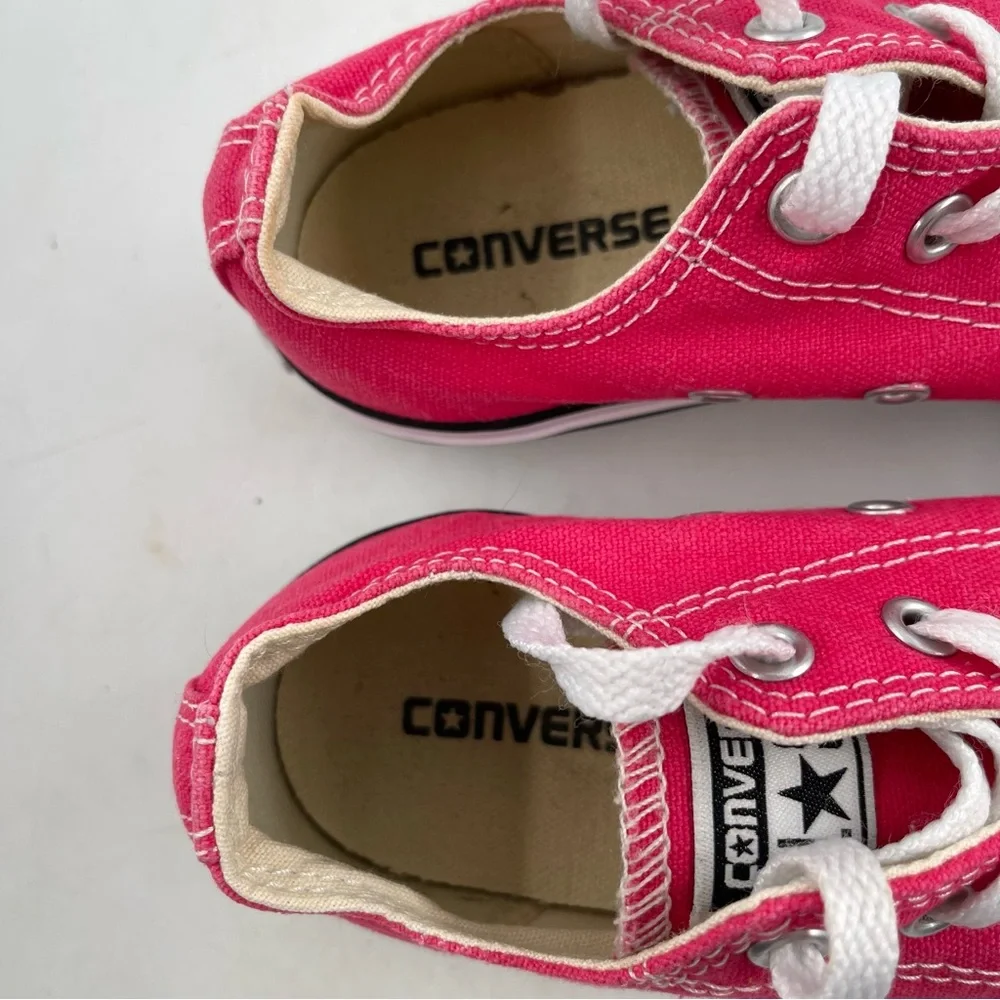 Converse Girls Chuck Taylor AS -SZ 2Y- Pink Canvas Low Top Lace-up Sneaker Shoes